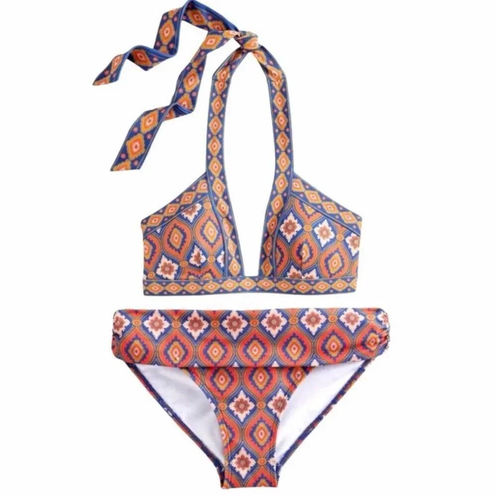 Boden Ithaca Bikini Top size 12 Classic Foldover Bottom size 14